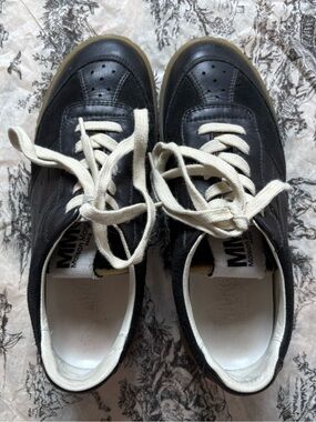 MM6 Maison Margiela Black Leather Court Sneakers Women’s 5.5